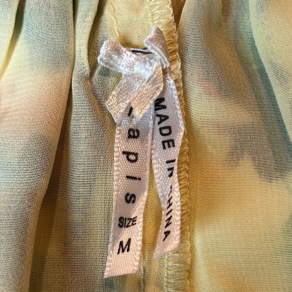 💚LAPIS V NECK TOP WITH BEADS ON STRAPS - RUFFLES FRONT - SIZE MEDIUM - Picture 15 of 16